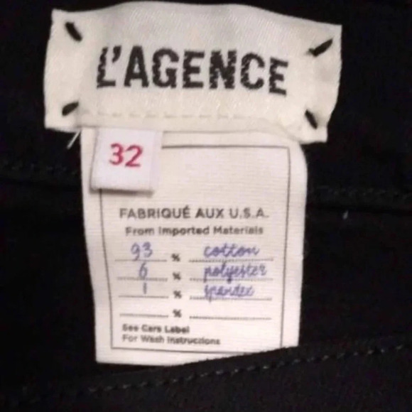 NWT- L'AGENCE Sada black Jeans Size 32 - Picture 6 of 6